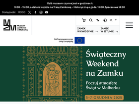 'zamek.malbork.pl' screenshot