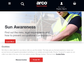 'arco.co.uk' screenshot