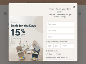 Cuddobaby homepage screenshot