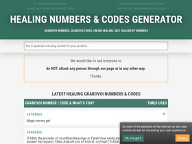 'healingnumbers.info' screenshot