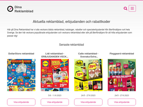 'dinareklamblad.se' screenshot