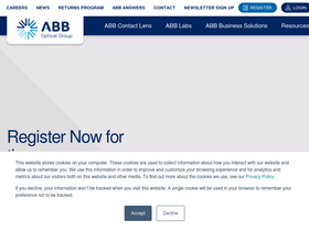 'abboptical.com' screenshot