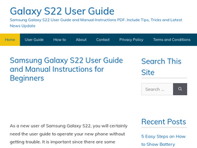 'galaxys22userguide.com' screenshot