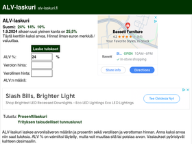 'alv-laskuri.fi' screenshot