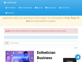 'callbomberz.in' screenshot