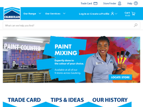 'chamberlains.co.za' screenshot
