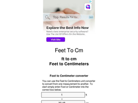 'feet-to-cm.appspot.com' screenshot
