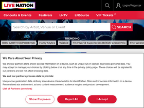 'livenation.co.uk' screenshot