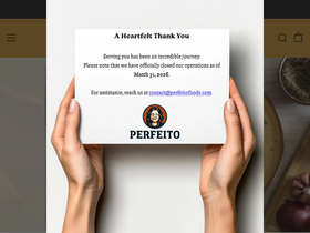 perfeitofoods.com homepage screenshot