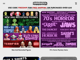 'horrormerchstore.com' screenshot