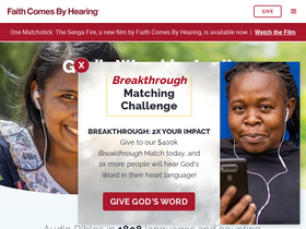 'faithcomesbyhearing.com' screenshot