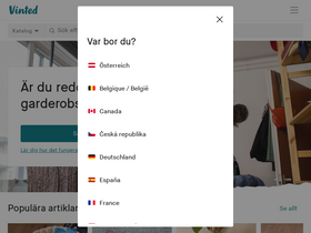 'vinted.se' screenshot