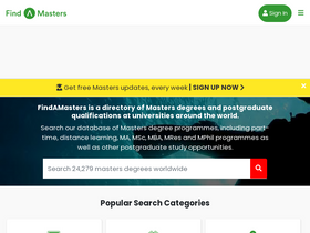 'findamasters.com' screenshot