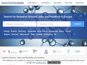 'eurosciencejobs.com' screenshot