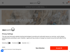 'wildcountry.com' screenshot