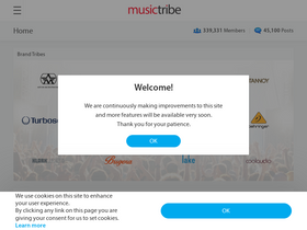 'musictribe.com' screenshot