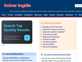 'saberingles.com.ar' screenshot