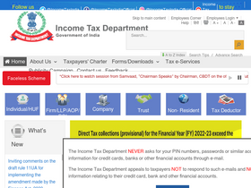 'incometaxindia.gov.in' screenshot