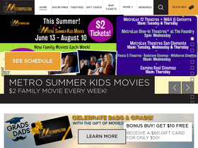 'metrotheatres.com' screenshot