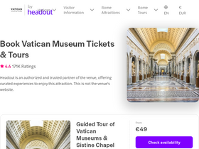 'thevaticantickets.com' screenshot