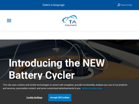 'tainstruments.com' screenshot