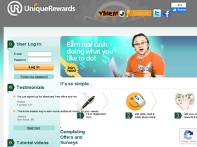 'uniquerewards.com' screenshot