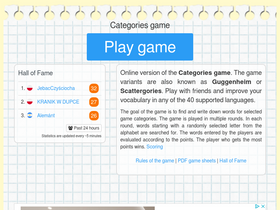 'scattergoriesonline.net' screenshot