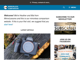 'mirrorlesscomparison.com' screenshot