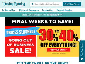 'tuesdaymorning.com' screenshot