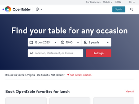 'opentable.co.uk' screenshot