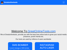 'greatonlinetools.com' screenshot