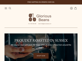 gloriousbeans.com homepage screenshot
