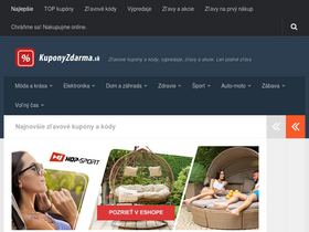 'kuponyzdarma.sk' screenshot