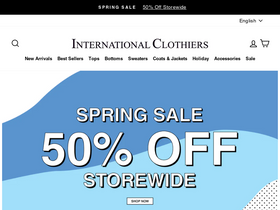 International Clothiers homepage screenshot