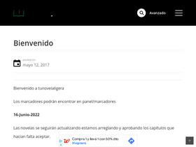 'tunovelaligera.com' screenshot