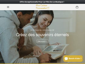 mon-cadeau-personnalise.fr homepage screenshot