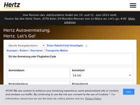 'hertz.de' screenshot
