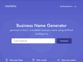 Namelix - AI-driven, generates memorable, brandable business names efficiently.