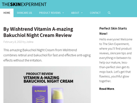 'theskinexperiment.com' screenshot