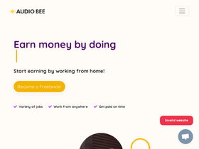 'theaudiobee.com' screenshot
