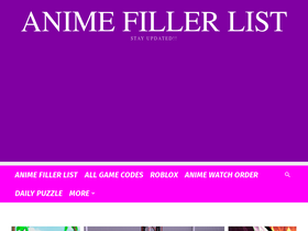 'animefillerlists.com' screenshot