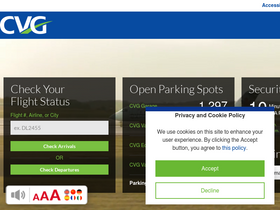 'cvgairport.com' screenshot