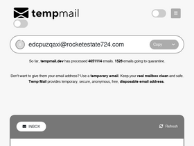 'tempmail.dev' screenshot