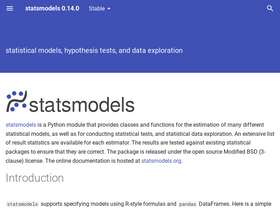 'statsmodels.org' screenshot