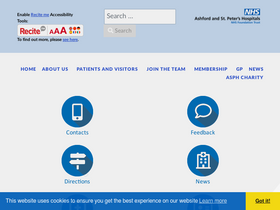 'ashfordstpeters.nhs.uk' screenshot