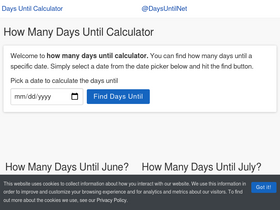'daysuntil.net' screenshot