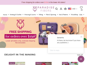 'paradisefibers.com' screenshot