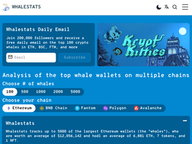 'whalestats.com' screenshot