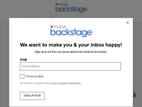 'macysbackstage.com' screenshot