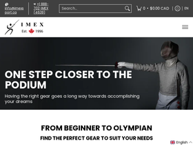 imexsport.ca homepage screenshot